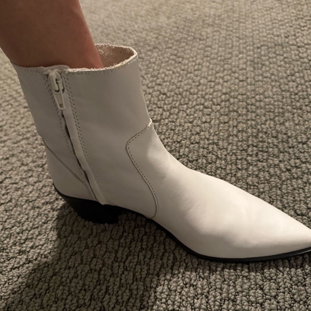 Zara white booties new leather - Picture 10 of 11